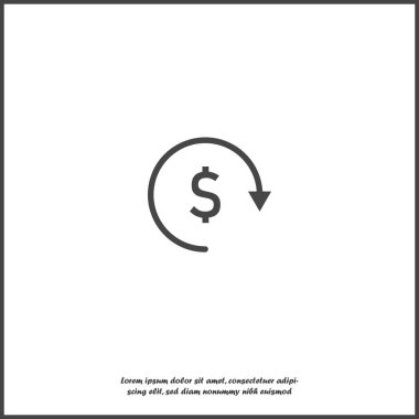 Ok ve dolar işareti ile vektör daire simgesi. Döviz