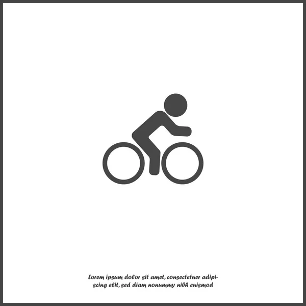 Wektor ikona rowerzysta, sportowca na białym białym tle. — Wektor stockowy