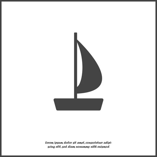 Vector image of a sea ship. Ship, Sailboat Icon on white isolate — Stock Vector