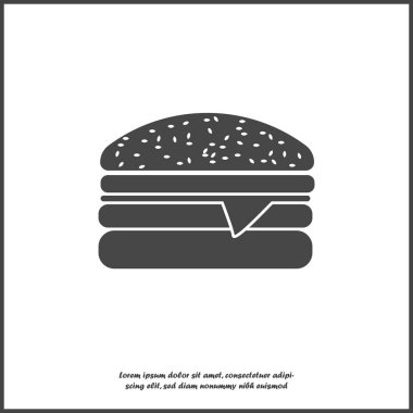 Beyaz izole arka planda hamburger vektör simgesi. Katmanlar Gro