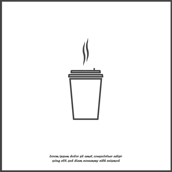 Vektor-Symbol einer Einweg-Tasse Kaffee. ein abgestandenes Kaffeetrinken — Stockvektor