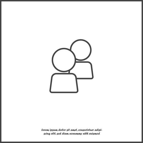 Vector icono de chat de usuario. Símbolo de interacción de personas en aislado blanco — Vector de stock