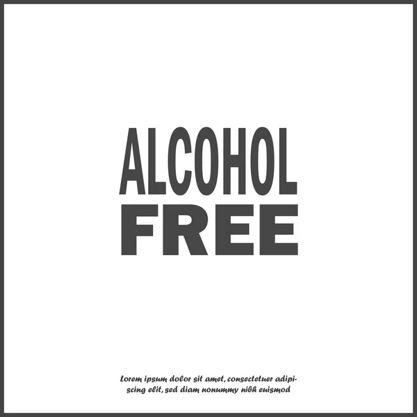 Alkohol je volný. Vektorová ikona ilustrace na bílém izolovaném backgro — Stockový vektor