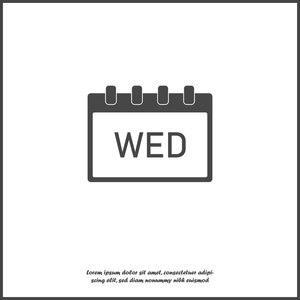Calendar day of the week Wednesday on white isolated background. — Stock Vector