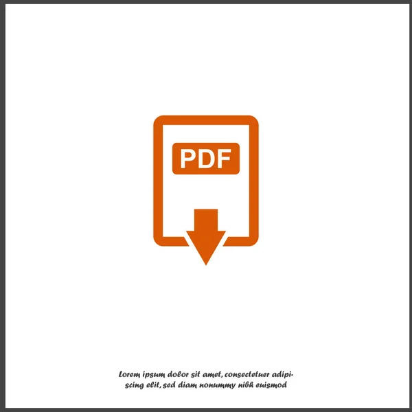 PDF-pictogram. Downloads PDF document. Vector gekleurde icoon op wit i — Stockvector