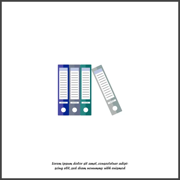 Διανυσματικό εικονίδιο χρώμα αρχειοθήκη ντοσιέ φάκελος. Σύμβολο του γραφείου — Διανυσματικό Αρχείο