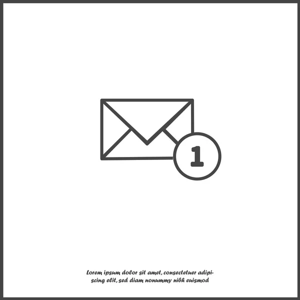Icono de vector de correo en diseño plano. Vector de correo electrónico en blanco aislado — Vector de stock