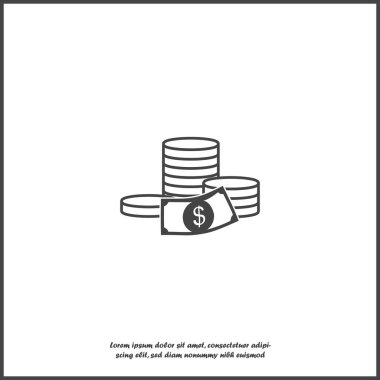 Nakit para simgesi. Beyaz izole arka planda düz görüntü para.