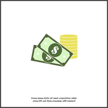 Nakit para simgesi. Beyaz izole arka planda düz görüntü para.