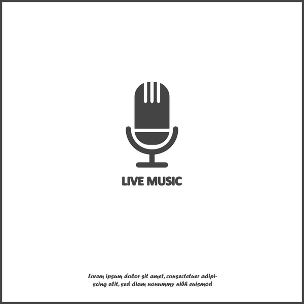 Icono de vector musical en vivo sobre fondo blanco aislado. Capas gruu — Vector de stock