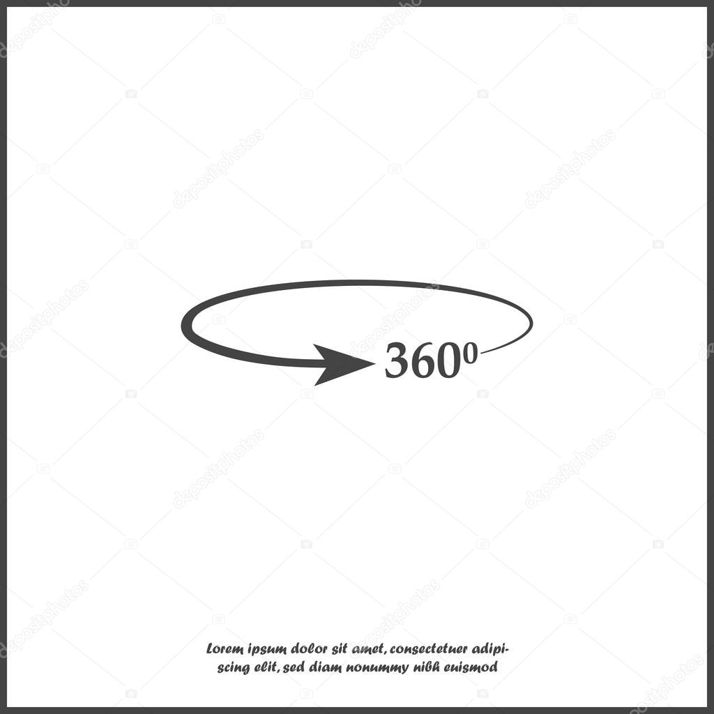Vector image turn sign 360 degrees  on white isolated background