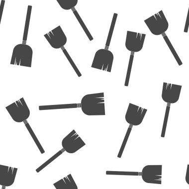 Bir süpürge veya paspasın vektör görüntüsü. Vektör illüstrasyon süpürge dikiş