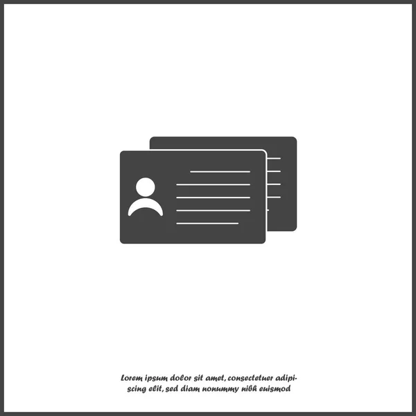 Tarjeta de persona de icono de vector, tarjeta de cliente. Vector ilustración de un — Vector de stock