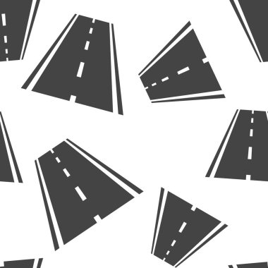 Beyaz arka planda vektör yol simgesi dikişsiz desen.