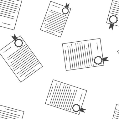 Damga ile sözleşme vektör simgesi. Simge önemli belge patt