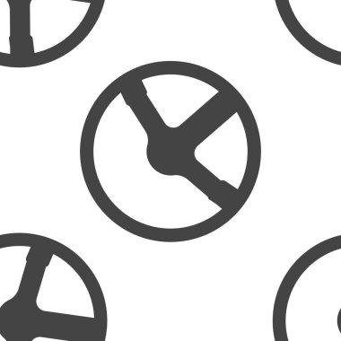 Beyaz bir ba üzerinde araba direksiyon kesintisiz desen vektör simgesi