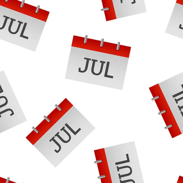 Kalendermånad juli ikon sömlöst mönster på en vit bakgrund — Stock vektor