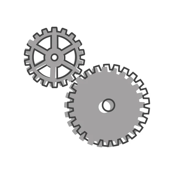 Vector Icon Two Gears Illustration Gears Motion Cartoon Style White — Stock Vector