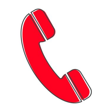 El set vektör simgesi. Beyaz izole arkaplanda düz stil çizgi film tarzında bir telefon simgesi. Kolayca düzenlemek için katmanlar gruplandırıldı. Tasarımın için..