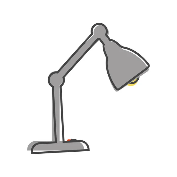 Ikona Ilustrační Tabulky Vektorů Stůl Lampa Ikona Karikatura Styl Bílém — Stockový vektor