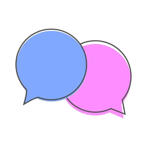 Vector Icon Cloud Conversation Cloud Speech Cartoon Style White Isolated — Stock Vector