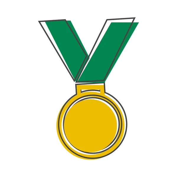 Medal Ikony Wektora Medal Honoru Gratulacje Stylu Kreskówki Białym Tle — Wektor stockowy