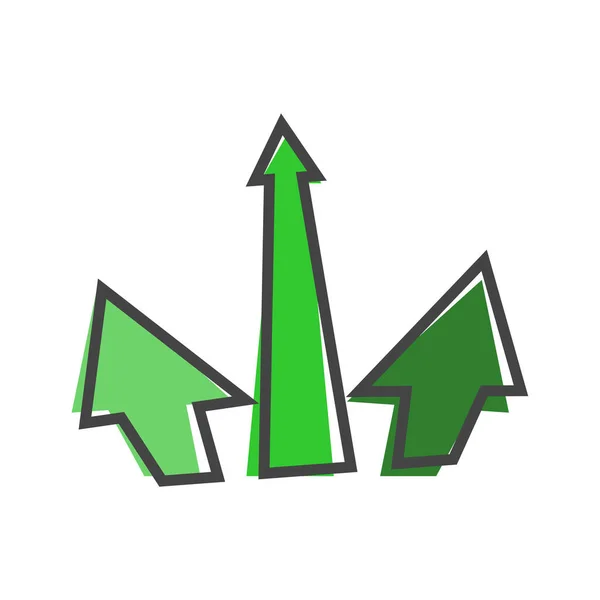 Vektor Pfeil Symbol Cartoon Stil Auf Weißem Hintergrund Isoliert Ebenen — Stockvektor