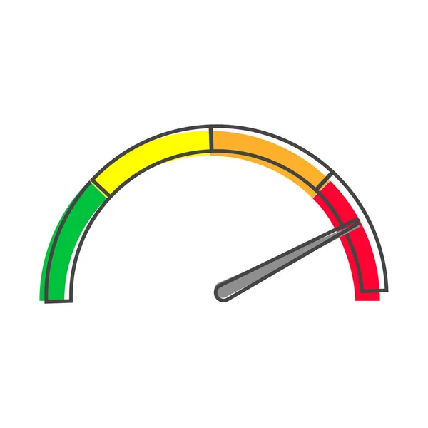 아이콘 스피드 Vector Icon Speedometer 백색광 배경에 화살표 스타일 Tachometer — 스톡 벡터