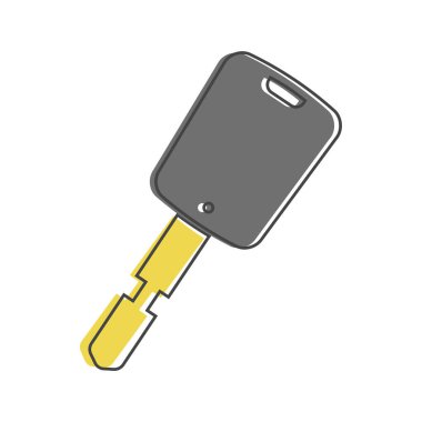 Beyaz izole arkaplanda vektör simgesi anahtar çizgi film biçimi. Kolayca düzenlemek için katmanlar gruplandırıldı. Tasarımın için..