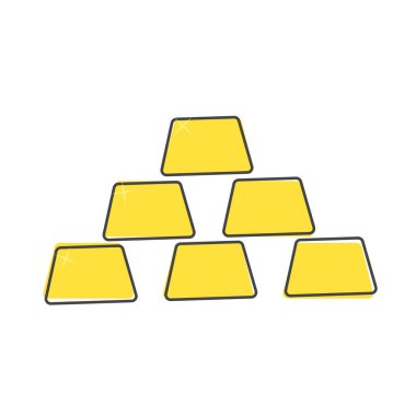 Beyaz izole edilmiş arka planda altın külçe karikatür tarzının vektör simgesi. Kolayca düzenlemek için gruplandırılmış katmanlar. Tasarımın için..