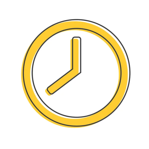 Horloge Icône Dessin Animé Style Sur Fond Blanc Isolé Calques — Image vectorielle