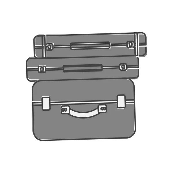Vector Koffer Symbol Cartoon Stil Auf Weißem Hintergrund Isoliert Ebenen — Stockvektor