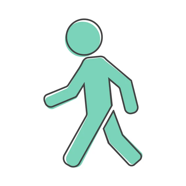 Icono Vectorial Peatón Caminando Ilustración Hombre Caminante Estilo Dibujos Animados — Vector de stock