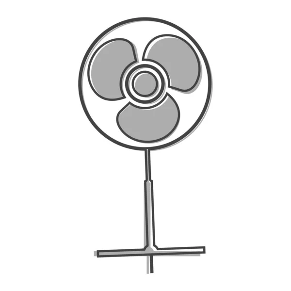Ikona Wektorowa Stylu Fan Podłogi Kreskówki Białym Odizolowanym Tle Warstwy — Wektor stockowy