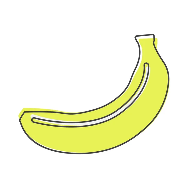 Векторная Банановая Икона Стиле Мультфильма Белом Изолированном Фоне Слои Сгруппированы — стоковый вектор