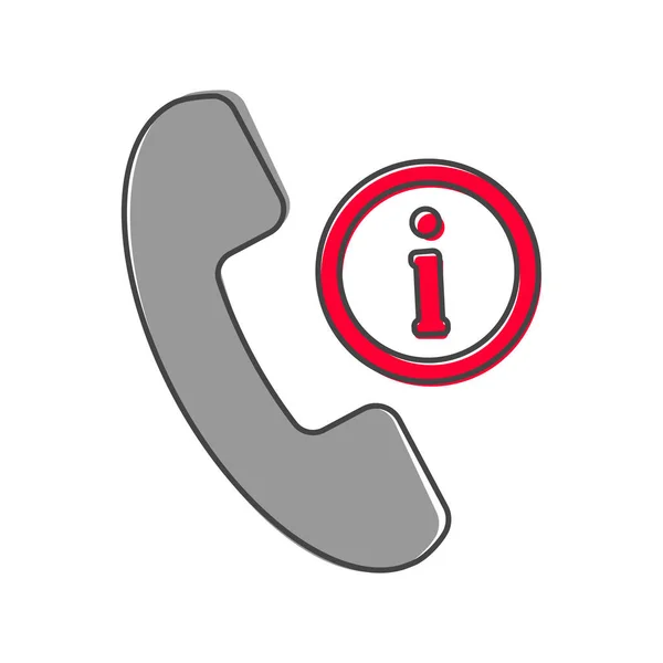 Ikona Telefonu Wektorowego Litera Uzyskać Informacje Pomocy Stylu Kreskówki Telefonu — Wektor stockowy