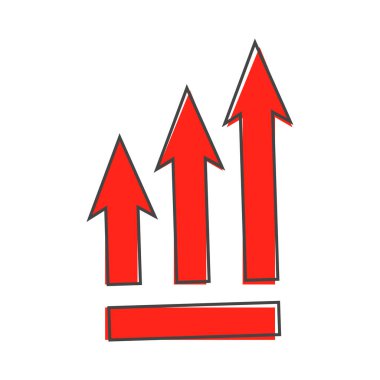 Büyüme grafiği. Beyaz izole edilmiş arkaplanda vektör iş simgesi çizim çizelgesi çizimi. Kolayca düzenlemek için gruplandırılmış katmanlar. Tasarımın için..