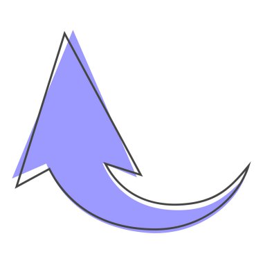 Yukarı bakan ok. Beyaz izole arkaplanda ok vektör karikatür biçimi. Kolayca düzenlemek için katmanlar gruplandırıldı. Tasarımın için..