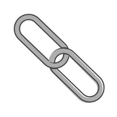 Beyaz izole arkaplanda zincir linki vektör karikatür biçimi. Kolayca düzenlemek için katmanlar gruplandırıldı. Tasarımın için..