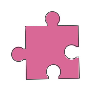 Beyaz izole edilmiş arkaplanda vektör bulmaca simgesi karikatür stili. Kolayca düzenlemek için gruplandırılmış katmanlar. Tasarımın için..