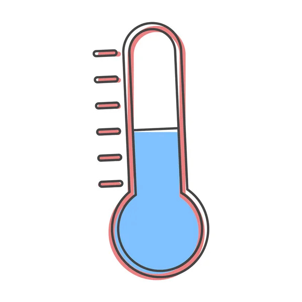Піктограма Векторного Термометра Стиль Іконок Температури Мультфільму Білому Ізольованому Фоні — стоковий вектор
