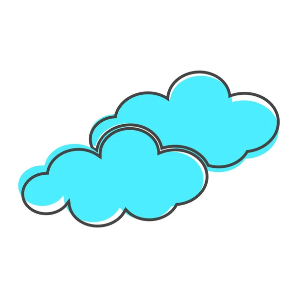 Nubes Vector Icono Símbolo Del Estilo Dibujos Animados Del Cielo — Vector de stock