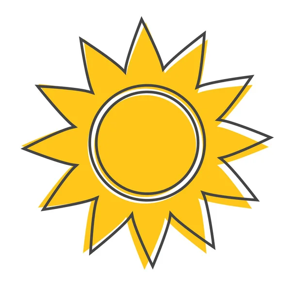 Sun Vector Icon Símbolo Del Cielo Buen Tiempo Estilo Dibujos — Archivo Imágenes Vectoriales