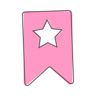 Beyaz izole edilmiş arkaplan üzerinde yıldız çizgi film tarzıyla yer imi. Kolayca düzenlemek için gruplandırılmış katmanlar. Tasarımın için..