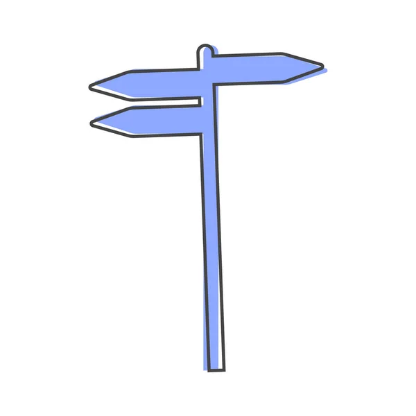 Směrová Svítilna Cestovní Směr Symbol Karikatura Styl Bílém Izolovaném Pozadí — Stockový vektor