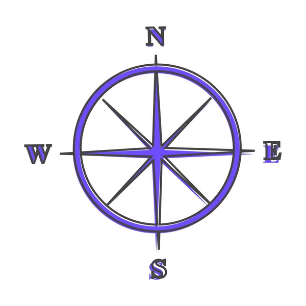 Ikona Wektorowa Kompas Wskazaniami Stron Świata Ilustracja Symbol Kompasu Określenia — Wektor stockowy