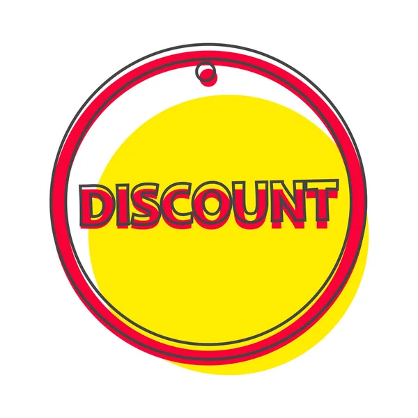 Étiquette Vectorielle Style Discount Dessin Animé Sur Fond Blanc Isolé — Image vectorielle