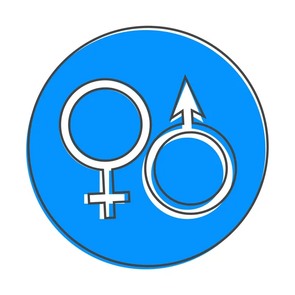 Εικονίδιο Διάνυσμα Ενός Στυλ Κινουμένων Σχεδίων Σύμβολο Φύλου Λευκό Απομονωμένο — Διανυσματικό Αρχείο