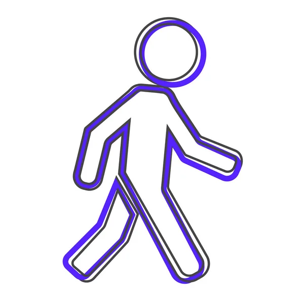 Vector Icon Walking Pedestrian Walking Man Cartoon Style White Isolated — Stock Vector