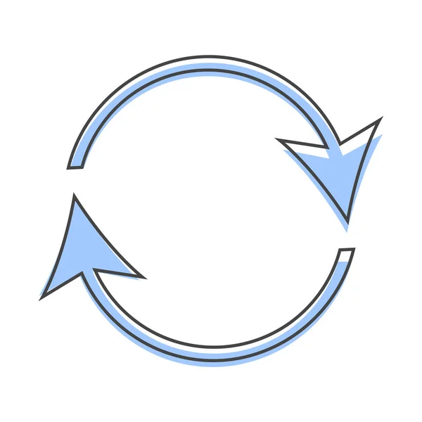 Icono Circulando Botón Reinicio Recarga Estilo Dibujos Animados Icono Sobre — Archivo Imágenes Vectoriales